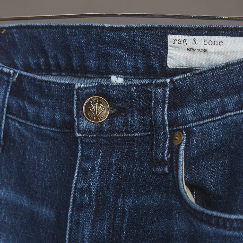 rag & bone Dark Blue Wide Leg Jeans - Picture 5 of 9